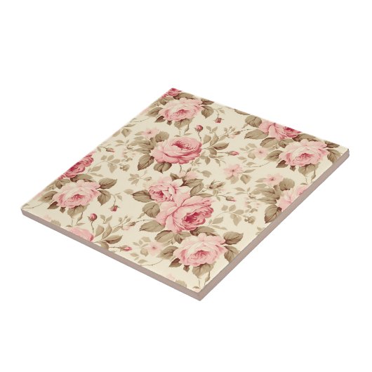 Pink Petal Roses Elegance タイル (側面)