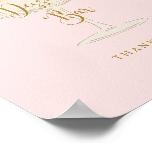 Pink Petals and Prosecco Shower Dessert Bar Sign ポスター (角)