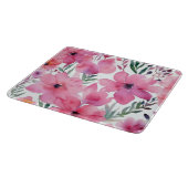 Pink Petals | Watercolor Floral Painted Flowers カッティングボード (角)