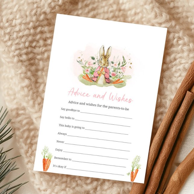 Pink Peter Rabbit Baby Shower Advice and Wish Game (クリエイターアップロード済み)