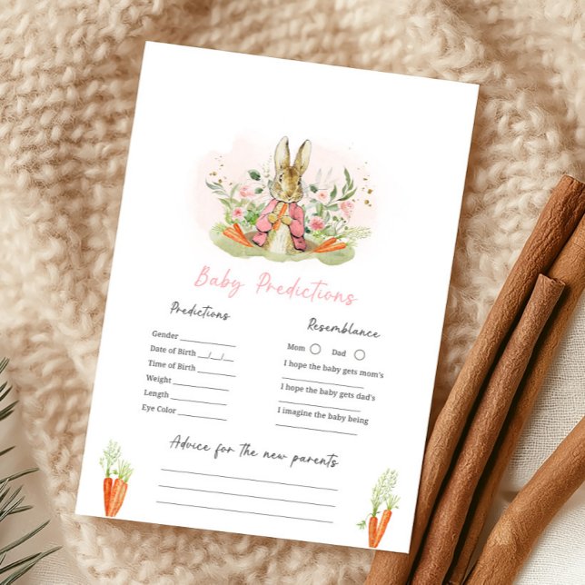 Pink Peter Rabbit Baby Shower Baby Prediction Game (クリエイターアップロード済み)