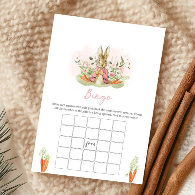 Pink Peter Rabbit Baby Shower Bingo Game (クリエイターアップロード済み)