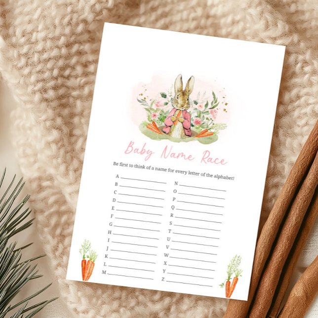 Pink Peter Rabbit Baby Shower Name Race Game (クリエイターアップロード済み)