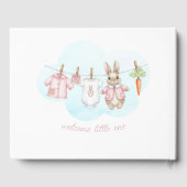 Pink Peter the Rabbit Clothesline Baby Shower   ゲストブック (裏面)