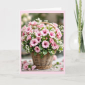 Pink Petunias Personalize Birthday Back Too カード (正面)