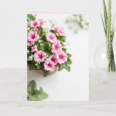 Pink Petunias Personalize Birthday Back Too カード (裏面)