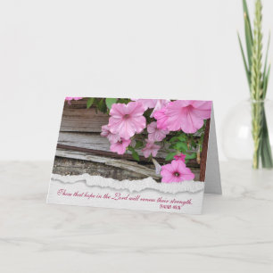 Pink Petunias with Bible Verse Card カード
