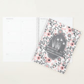 Pink & Pewter Laurentian Floral Custom Name プランナー手帳 (ディスプレー)