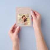 Pink photo Graduation Party Save the Date チラシ (手)