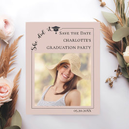 Pink Photo Graduation Party Save the Date card