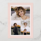 Pink Photo Graduation Rose Gold Foil Invitation 箔招待状 (裏面)