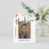 Pink Photo Graduation Thank You  Postcard ポストカード (スタンド正面)