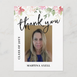 Pink Photo Graduation Thank You  Postcard ポストカード