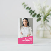 Pink Photo QR Code Vertical 名刺 (スタンド正面)