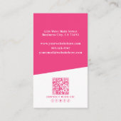 Pink Photo QR Code Vertical 名刺 (裏面)