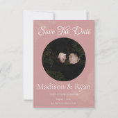 Pink Photo Save the Date Card セーブザデート (正面)