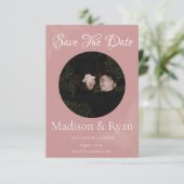Pink Photo Save the Date Card セーブザデート (スタンド正面)
