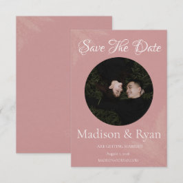Pink Photo Save the Date Card セーブザデート