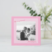 Pink Photo Wedding Save the Date 招待状 (スタンド正面)