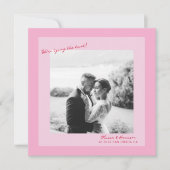 Pink Photo Wedding Save the Date 招待状 (正面)