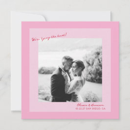 Pink Photo Wedding Save the Date 招待状