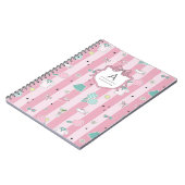 Pink Pickleball Preppy Monogram Print ノートブック (左側)