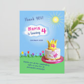Pink Pig Theme Thank you card after Kids party. 招待状 (スタンド正面)