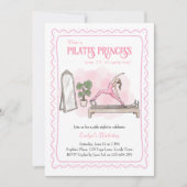 Pink Pilates Princess Girls Night Birthday 招待状 (正面)