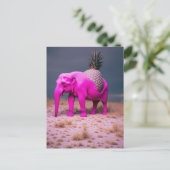 Pink Pinapple Elephant Surreal ポストカード (スタンド正面)