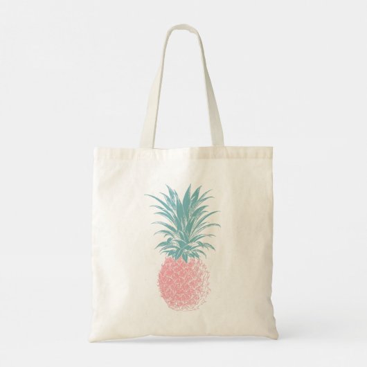 Pink Pineapple Cute Fruit Drawing Monogram Name トートバッグ (裏面)