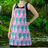 Pink Pineapples Caribbean Blue   ビーチタオル