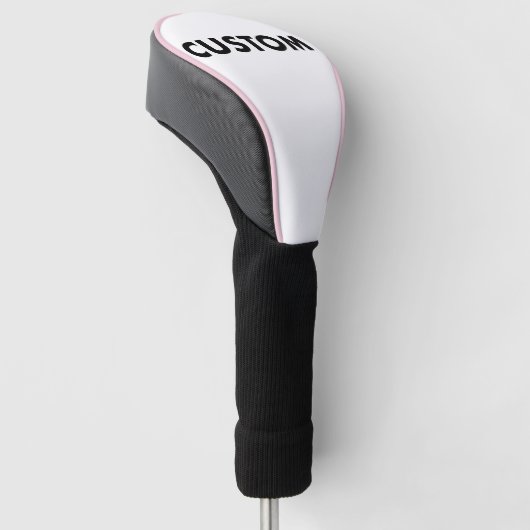 PINK Piping Custom Golf Driver Headcover Blank ゴルフヘッドカバー (アングル)