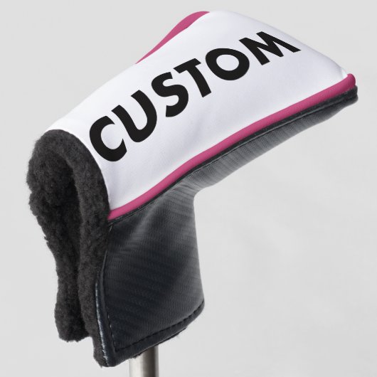 PINK Piping Custom Golf Putter Headcover Blank ゴルフヘッドカバー (3/4 正面)