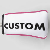 PINK Piping Custom Golf Putter Headcover Blank ゴルフヘッドカバー (正面)