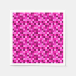 Pink Pixels Printed Birthday Paper Napkins Pixel スタンダードカクテルナプキン