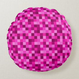 Pink Pixels Stylish Throw Pillow Minecraft Design ラウンドクッション