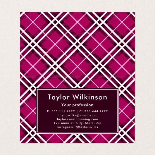 Pink Plaid 名刺 (内部フラット)