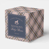 Pink Plaid Classic Rocking Horse Baby Shower フェイバーボックス (裏面サイド)
