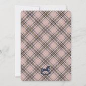 Pink Plaid Classic Rocking Horse Baby Shower 招待状 (裏面)