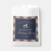 Pink Plaid Classic Rocking Horse Birthday Dessert フェイバーバッグ (正面)
