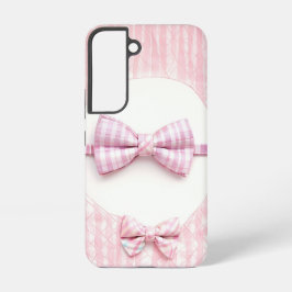 Pink Plaid - Cute Bow Tie Phone Case Samsung Galaxy S22ケース