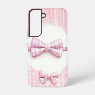Pink Plaid - Cute Bow Tie Phone Case Samsung Galaxy S22ケース