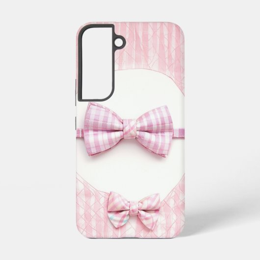 Pink Plaid - Cute Bow Tie Phone Case Samsung Galaxyケース (裏面)
