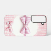 Pink Plaid - Cute Bow Tie Phone Case Samsung Galaxyケース (裏面横)