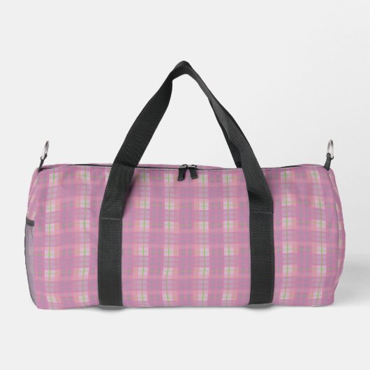 Pink Plaid Duffle Bag, Small ダッフルバッグ (裏面)