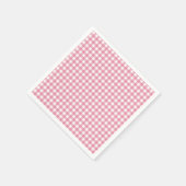 Pink Plaid Gingham Baby Shower スタンダードカクテルナプキン (角)