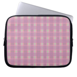 Pink Plaid Laptop Sleeves Protector ラップトップスリーブ