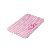 Pink Plaid Pattern Absorbent Pet Mat バスマット (アングル)