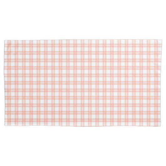 Pink Plaid Pattern Pillowcase 枕カバー (正面)