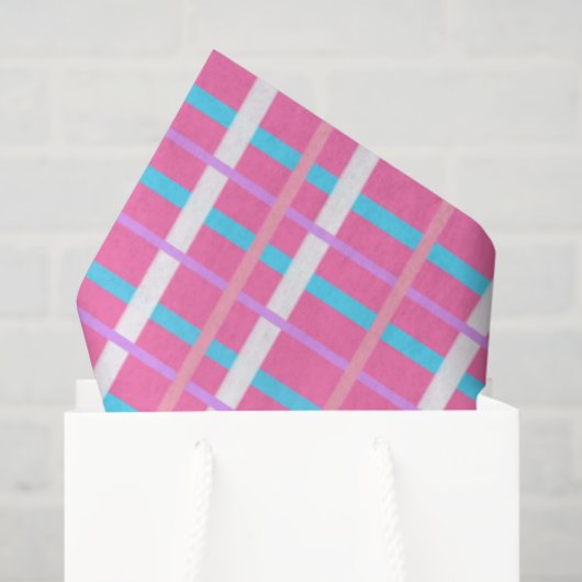 Pink Plaid Pop 薄葉紙 (ギフトバッグ)